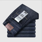 Wthinlee Neue Herrenjeans Freizeithose Gerade Stretch Modische Klassische Blau-Schwarze Arbeits-Jeansstoff-Hose Herren Markenkleidung