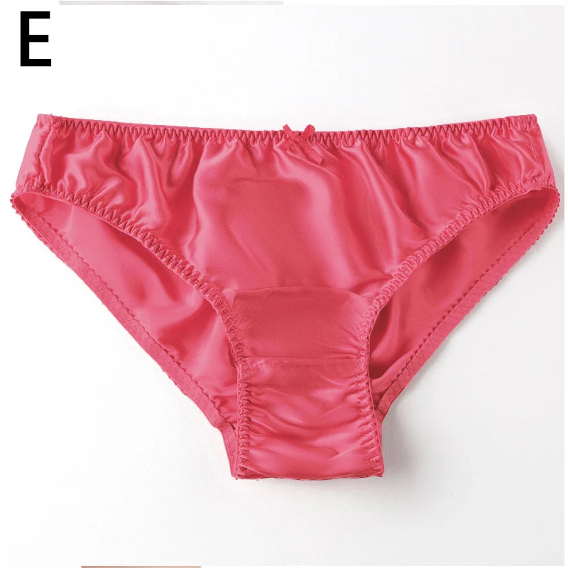 Damen 100% Maulbeerseide seidiger Slip Mode Spitze Brief Große Größe Bequeme Atmungsaktive Einfarbige Dessous Nahtlose Unterwäsche