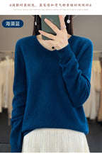 Damen 100% Merinowolle Pullover V-Ausschnitt Basic Pulli Herbst Winter Kaschmir Kleidung Langarm Weiche Strickware Oberteile Unifarben