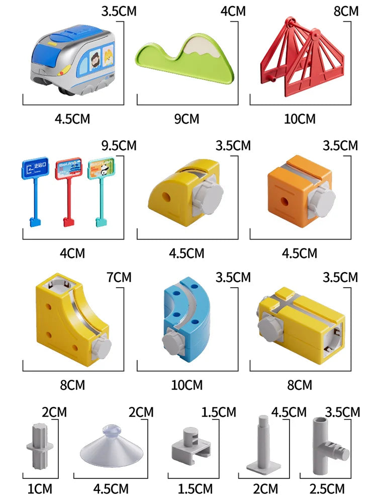 Magnetischer Zug Spielzeug für Jungen Spur 1:64 Elektrische Schiene DIY Magische Fahrzeug Modell Spielzeug Bildung 3 Jahre Kinder Geschenke
