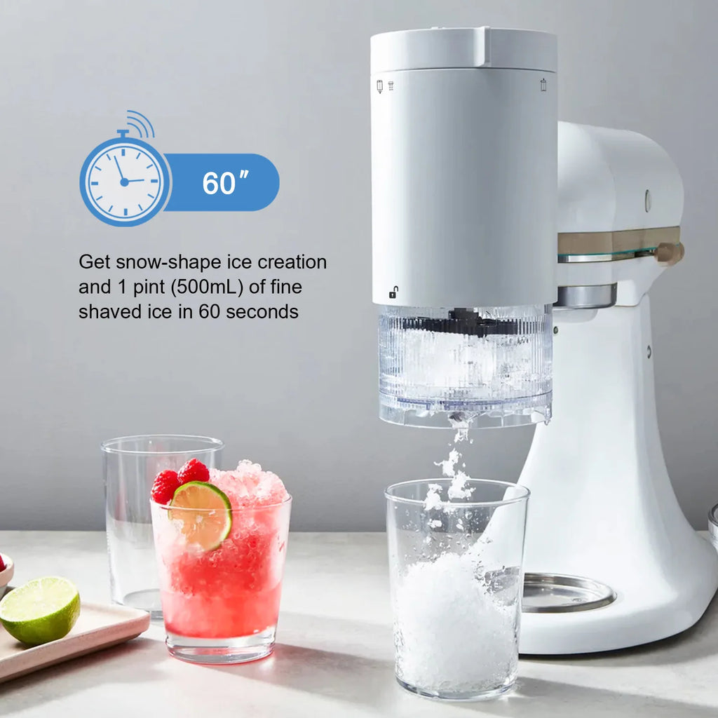 Rasieraufsatz für KitchenAid-Küchenmaschinen mit 8 Eisformen, Eisschaberaufsatz mit groben und feinen Klingen