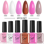LILYCUTE 6PCS Gel-Nagellack-Set Sommer Neon Nagellack-Gel-Kits für DIY Nagel Semi-Permanenter UV-Lampe Gellack Nagellack-Set