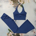Scrunch-Sportanzug Damen Yoga-Set Gymnastik-Kleidung Sexy Sport-BHs und Schlaghosen-Sets Fitness-Outfits Damen Trainingskleidung