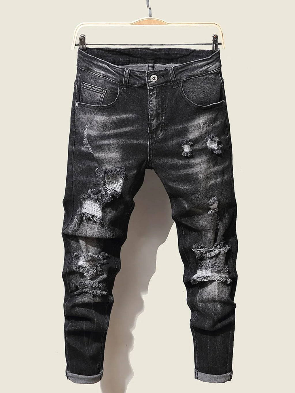 Fashion Herren Jeans Stretch Blau Skinny Jeans Für Herren Casual Slim Fit Denim Hosen Korean Style Herrenhosen Jeans