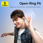 Baseus BC1 Ear-Clip-Ohrhörer Open-Ear Drahtlose Kopfhörer Bluetooth 6.0 Clip-On Sport-Kopfhörer 4 Mikrofone Super Bass IP55 Ohrstöpsel