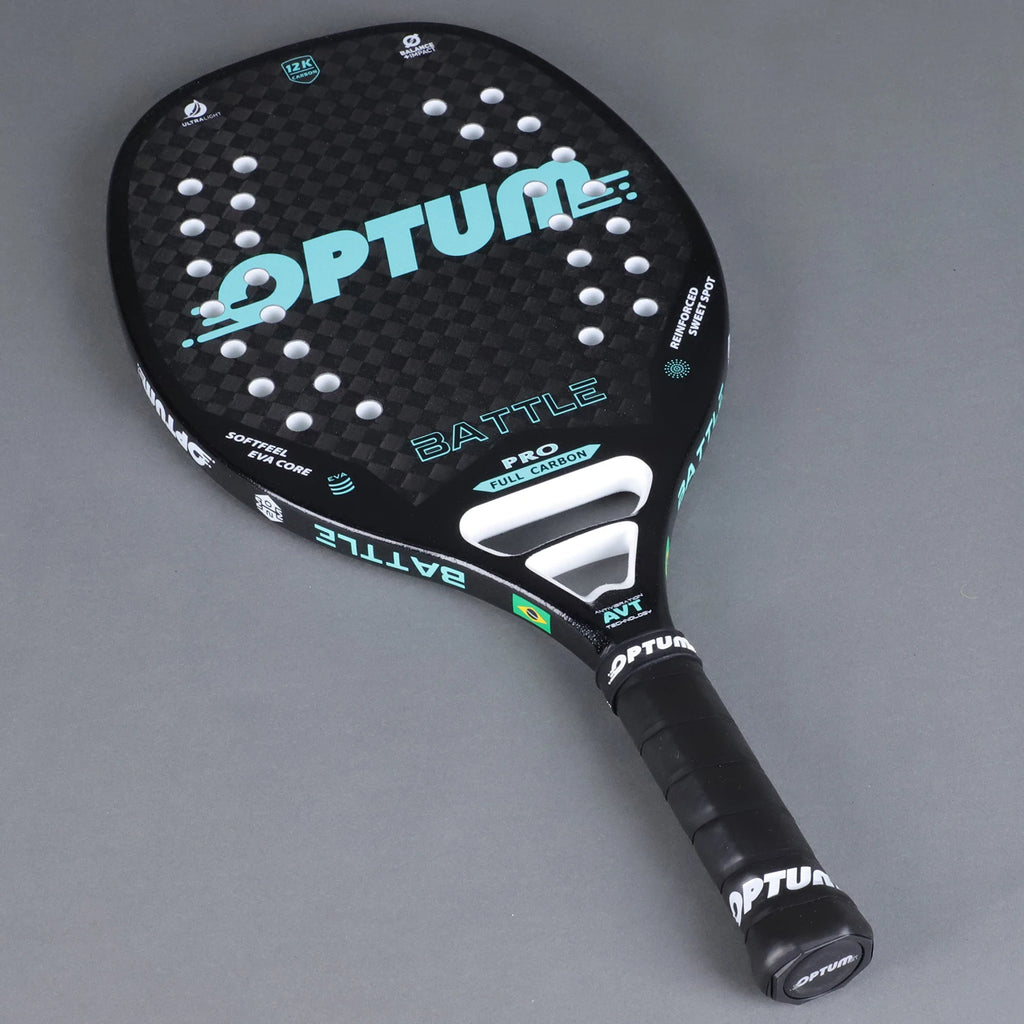 OPTUM BATTLE 12K Carbonfaser-Strandtennisschläger mit rauer Oberfläche und Abdeckungstasche