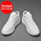 Hochwertige Herren-Sneaker, erhöhte Herrenschuhe, modische Freizeitschuhe, bequeme Leder-Sportschuhe, Höhenzunahme 6/8/10 cm