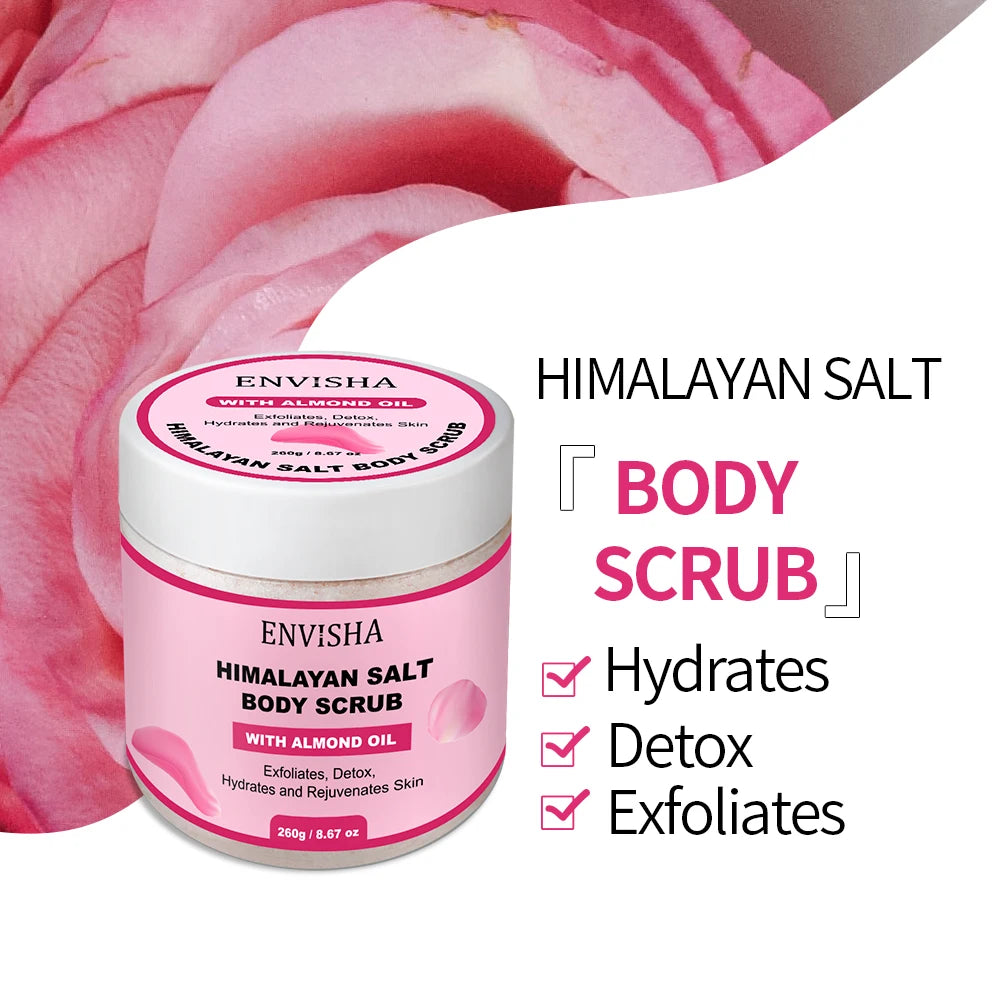 ENVISHA Schönheit Gesundheit Rose Körpermassage Badesalz Peeling Feuchtigkeitsspendend Nährend Hauterweichend Aufhellend Hautpflege Porenverkleinernd