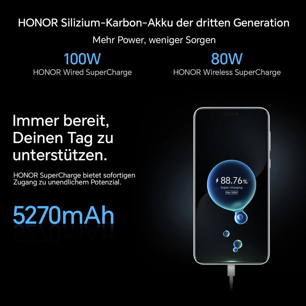 HONOR Magic7 Pro 5G, EU Version, 5G Smartphone, Snapdragon 8 Elite, 12GB+512GB, 100W SuperCharge, 5270 mAh Akku, 6.8 Zoll Display