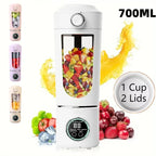Neuer tragbarer Saftmixer für Shakes Smoothie 700ML Robuster Entsafter Stahlklingen 2-in-1 Mixer Flasche Smoothie tragbar