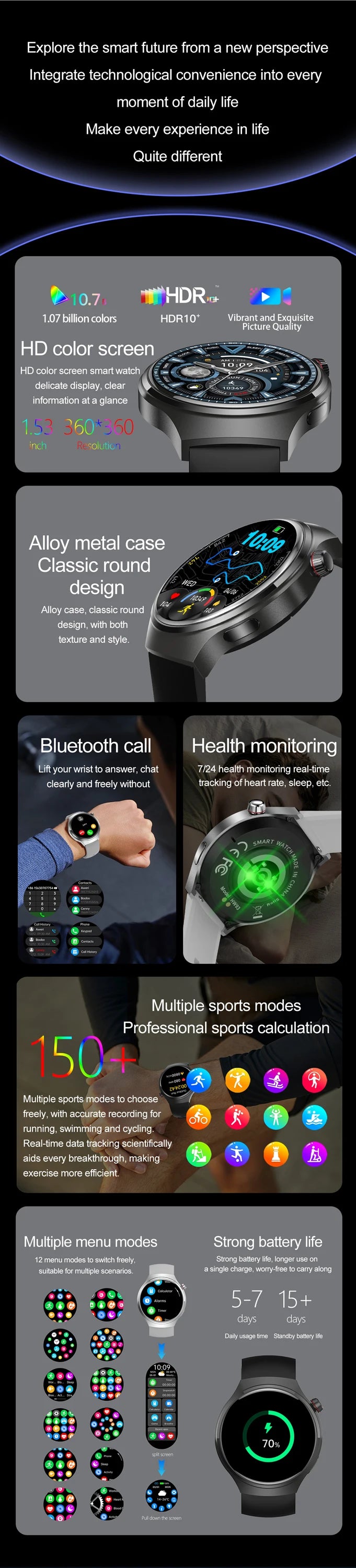 2026 Neue Watch 5 Pro Upgrade GPS NFC Herren Smartwatch 360*360 AMOLED HD Bluetooth Anruf Wasserdichte Smart Watch für Android iOS