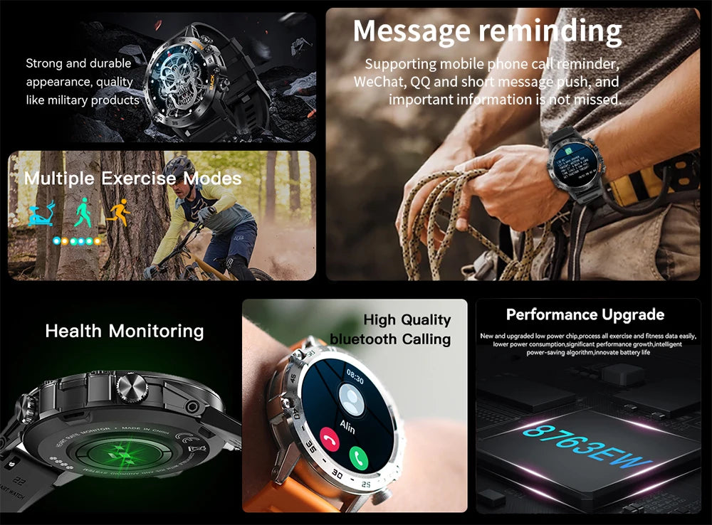 MEVADEN Steel 1,39 Zoll Herren Luxus-Smartwatch Bluetooth Anruf Sport-Fitness-Tracker Gesundheitsmonitor Smartwatch für Männer MD52