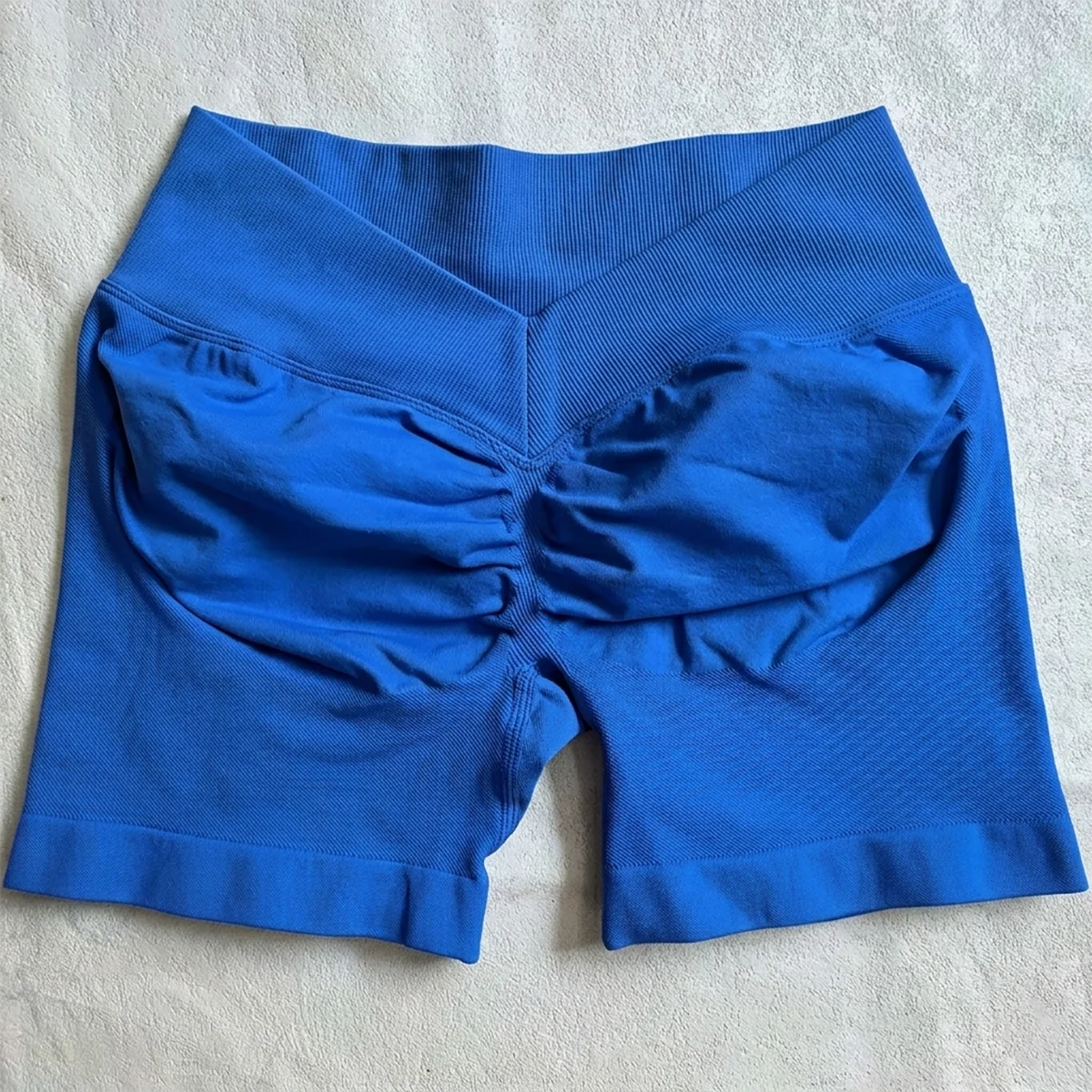 Damen Scrunch Shorts nahtlos V-Rücken Scrunch Booty Shorts Fitness Workout Laufen Yoga Gym Shorts