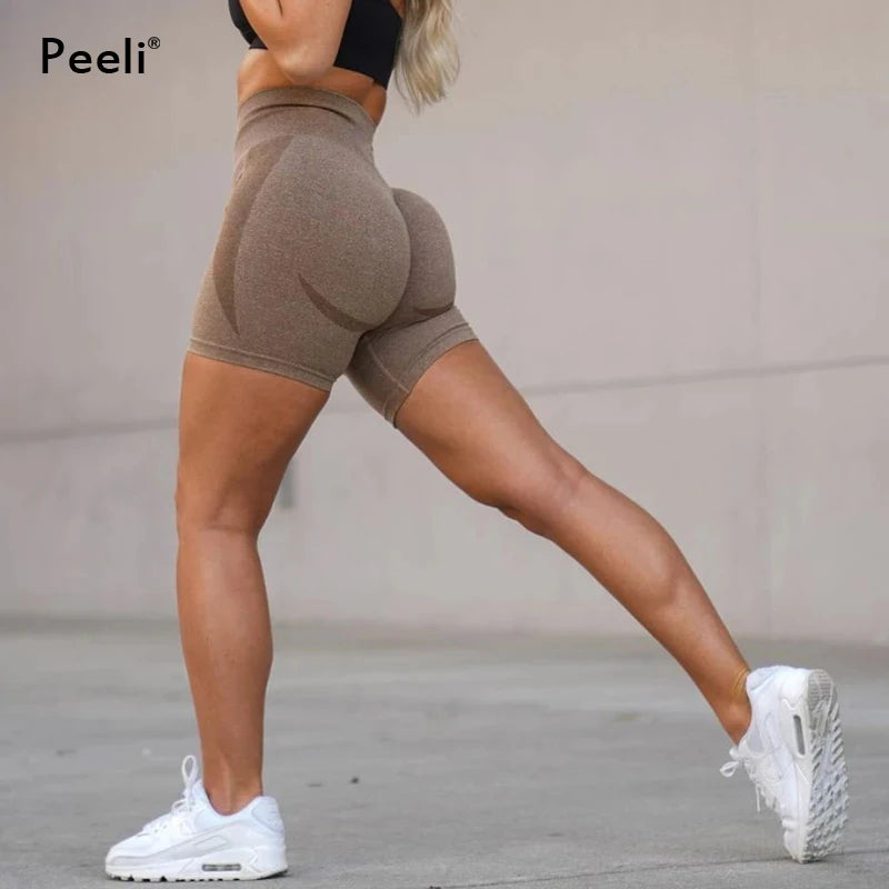 Nahtlose Kontur-Shorts für Damen Yoga-Shorts Push Up Po-Workout-Gym-Shorts Fitness High Waist Sport-Shorts Damenbekleidung Hauptbild