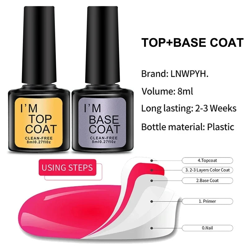 Gel-Nagellack-Kit, professionelles Nagelgel-Kit mit Nageltrockner, Soak-Off-Nagellack-Kit, Unterlack, Überlack, Maniküre-Werkzeug-Set