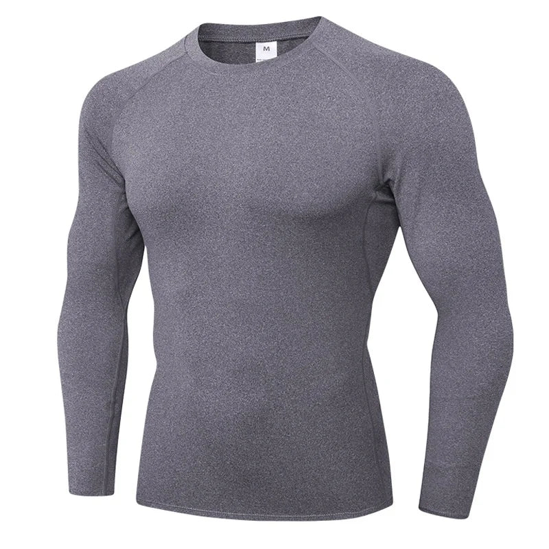 Herren Kompressionsshirts Langarm Workout Gym T-Shirt Laufshirt Cool Dry Sport Unterhemd Sportlicher Baselayer
