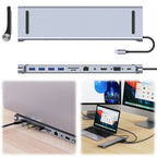 11-in-1 USB C Dockingstation mit 4K HDMI-kompatibel VGA Ethernet USB C Dock 100W PD SD/TF Audio Typ C Hub 1* USB 3.0 3*USB2.0