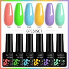 LILYCUTE 7ML 6PCS Neon Gel Nagellack Set fluoreszierend Farbwechsel Semi Permanent Soak Off Maniküre-Kit Nail Art Gel