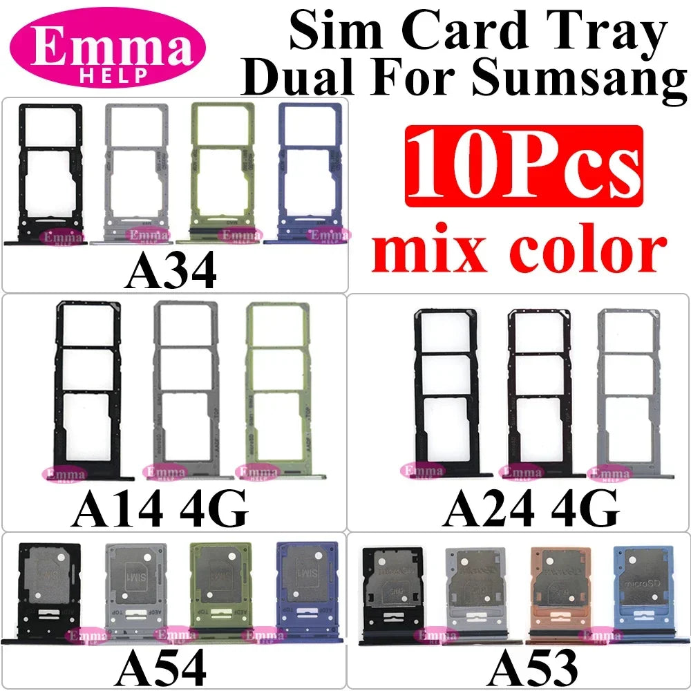 10Pcs Dual-Karten-Telefon-SIM-SD-Kartenfach für Samsung Galaxy A14 A24 A34 A54 A13 A23 A33 A53 A73 SIM-Kartenhalter-Adapter-Schublade Zweitbild