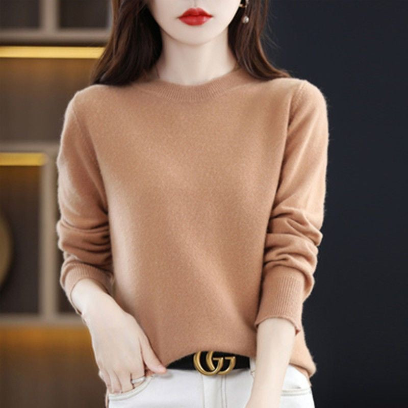 Neuer Damenpullover O-Ausschnitt Herbst Winter Basic Pullover Warm Lässig Pulls Jumper Koreanische Mode Frühling Strickwaren Bottoming Shirt