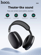 hoco Over-Ear Bluetooth 5.4 Kopfhörer Sport Kabellose Ohrhörer Headsets mit Mikrofon für Telefonate Stoff-Ohrpolster