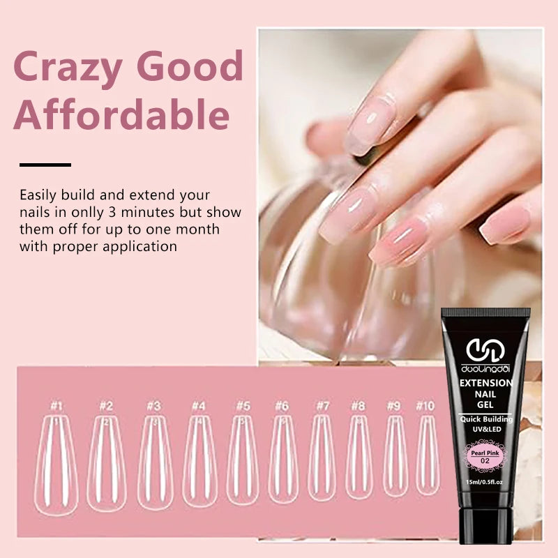 39-teiliges Nagelverlängerungs-Gel-Kit – enthält alle grundlegenden Nagelwerkzeuge, einfach zu bedienen für Anfänger. Einfaches Aufbaugel für Salon-Nägel