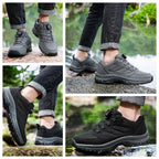 Herren-Outdoor-Sportschuhe für Frühling und Herbst mit drehbarer Schnalle, bequem, rutschfest, Wanderschuhe, große Größen 39–48