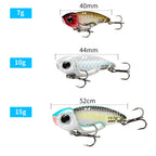 Metall Jig VIB Köder 7g 10g 15g Löffel Spinner Laserlackierung Angelgerät Drillinge Swimbait Pesca Bait Spinnerbait VIBRATION