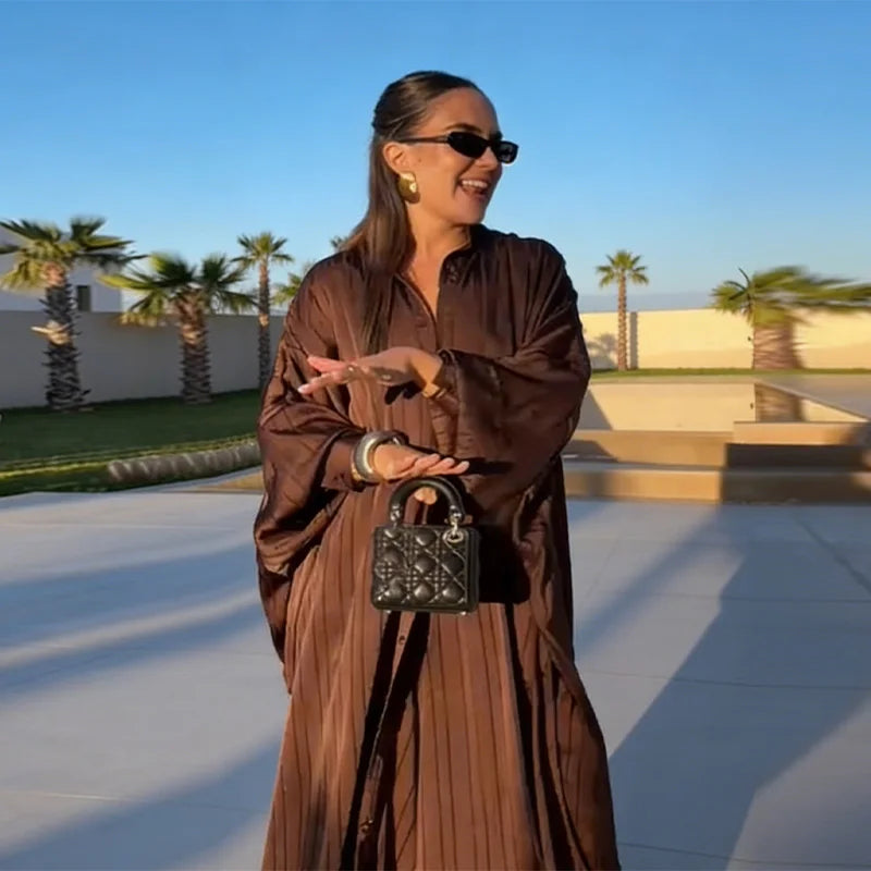 Beiges zweiteiliges Set für Damen, Oversized-Hemd mit Knopfleiste und High-Waist-Hose mit weitem Bein, Y2k Sommer-Urlaubs-Kaftan-Outfit