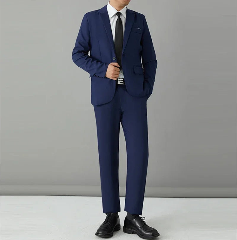 S-8XL Anzug Herrenmode Casual Outdoor (Blazer + Hose) Gentleman Business Hochzeit Slim-fit Formeller Britischer Stil Hochzeitsanzug