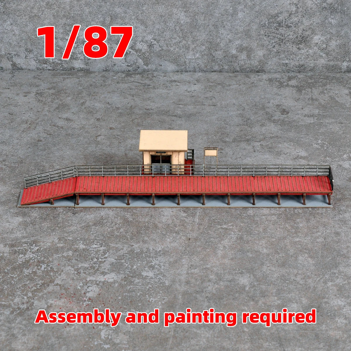 Montage Architekturmodell Zug Modelleisenbahn Bahnhof Bahnsteig Miniatur Sandtisch Diorama H0 Maßstab Modellbausatz 1/87