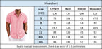 Men's Fashion Casual Solid Color Shirt Pullover Button Linen Cotton Comfortable Daily Top Short Sleeve Shirt Beach Summer Shirt