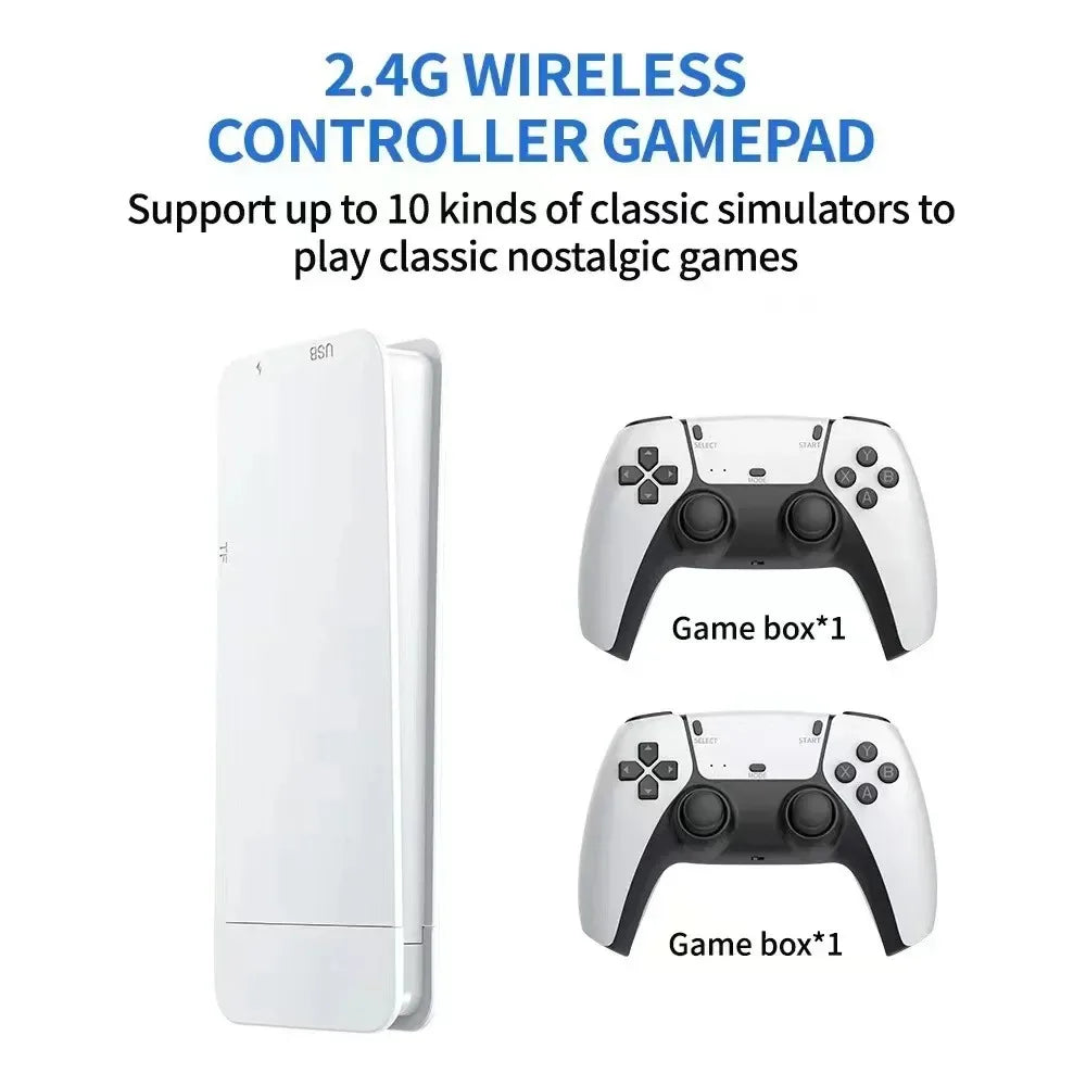 4K HD 64G Videospielkonsole: M15 Game Stick mit über 40.000 klassischen Arcade-Spielen, zwei kabellose Gamepads, Zwei-Spieler-TV-System