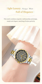 POEDAGAR Fashion Damen-Armbanduhr, Top Elegant, Woche, Datum, Damen-Uhr, Quarz, Edelstahl, Leuchtend, Wasserdicht, Damenuhren, Reloj