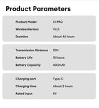 AI LCD Touchscreen Shock Bass Headsets HIFI Sound Kabellose Bluetooth-Kopfhörer ANC Geräuschunterdrückung Gamer-Ohrhörer mit Mikrofon