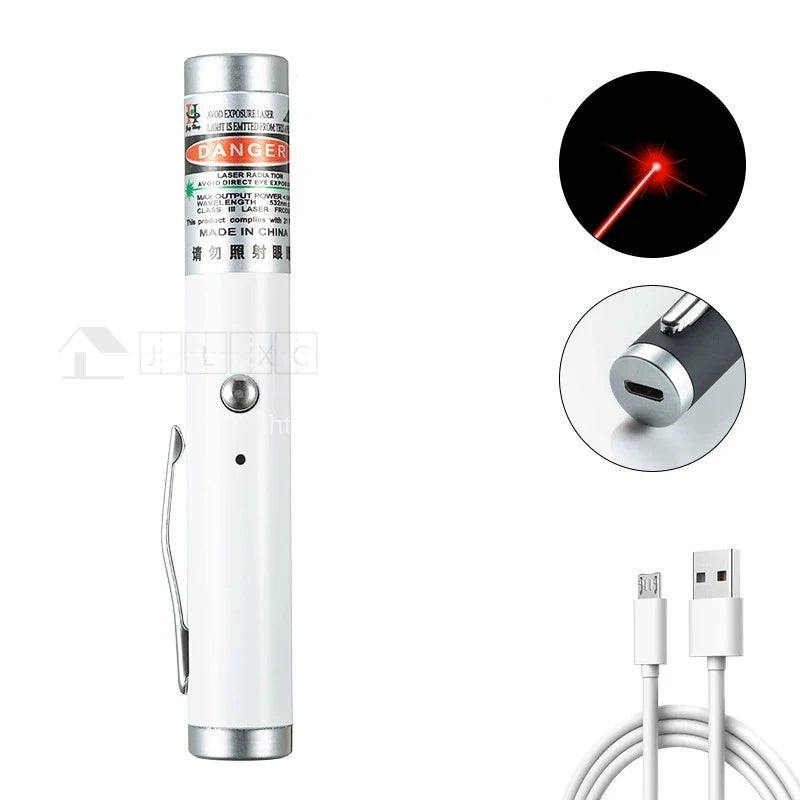 Tragbarer USB-Grünlaserpointer 2-in-1 Abnehmbare Lampenfassung Mini-Laserstift Sichtbarer Fokus Rote Kombination für die Jagd