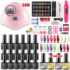 Limegirl Nagelset Nagelgel-Werkzeugset 54W Nagellampe 18/12/7 Farben UV-Gel-Nagellack-Set Enthält Nagelfräser Nagelset