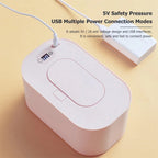 Tragbarer Baby-Feuchttücherwärmer Thermischer USB-Lade-Wickeltuchspender Warmer Wickeltuchwärmer Heizbox für Zuhause