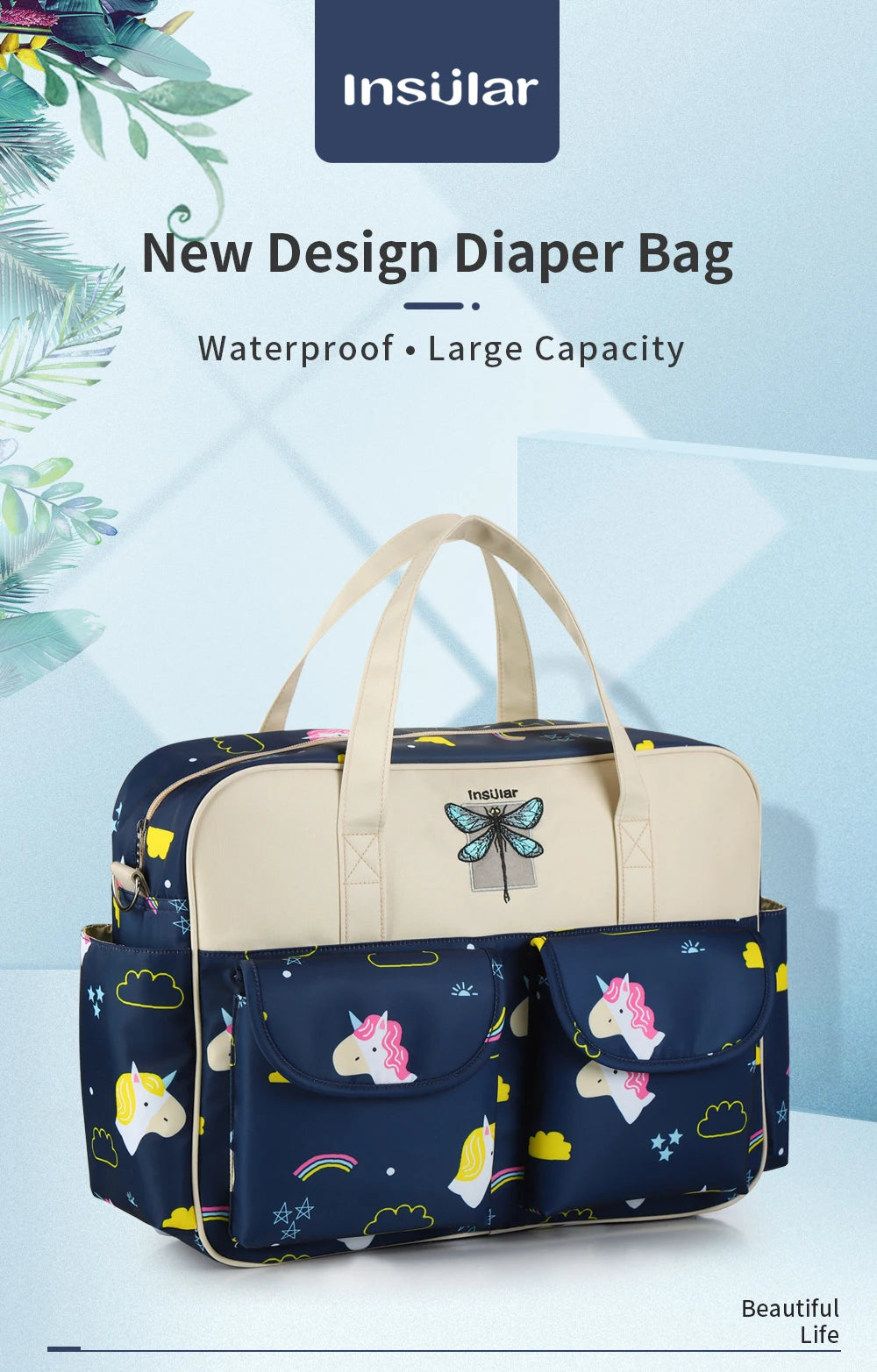 Neue Art Wasserdichte Wickeltasche Große Kapazität Umhängetasche Reisetasche Multifunktionale Mutterschafts Mutter Baby Kinderwagentaschen