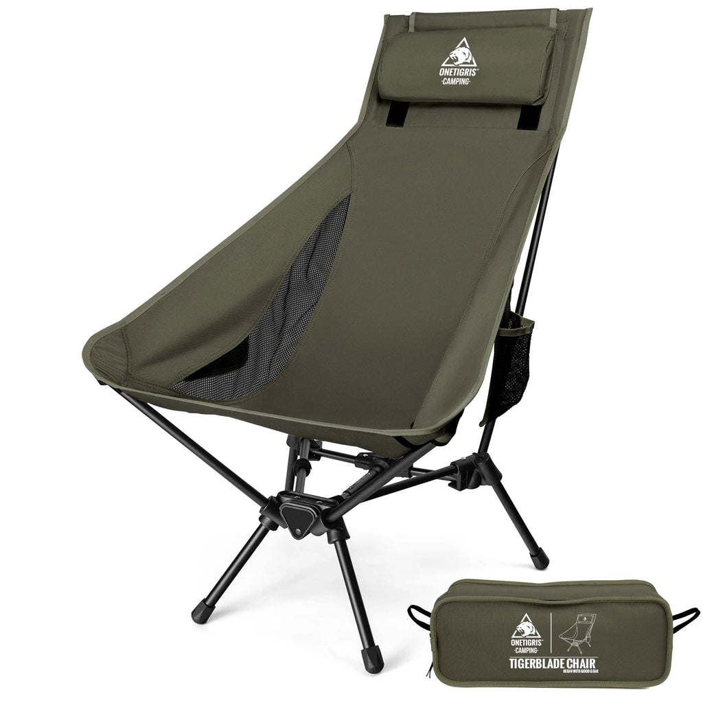OneTigris Portable Tigerblade Campingstühle Klappstuhl Angelstuhl Für Trekking BBQ Partys Garten Strand Indoor-Einsatz