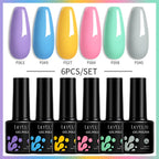 LILYCUTE 7ML 6PCS Neon Gel Nagellack Set fluoreszierend Farbwechsel Semi Permanent Soak Off Maniküre-Kit Nail Art Gel