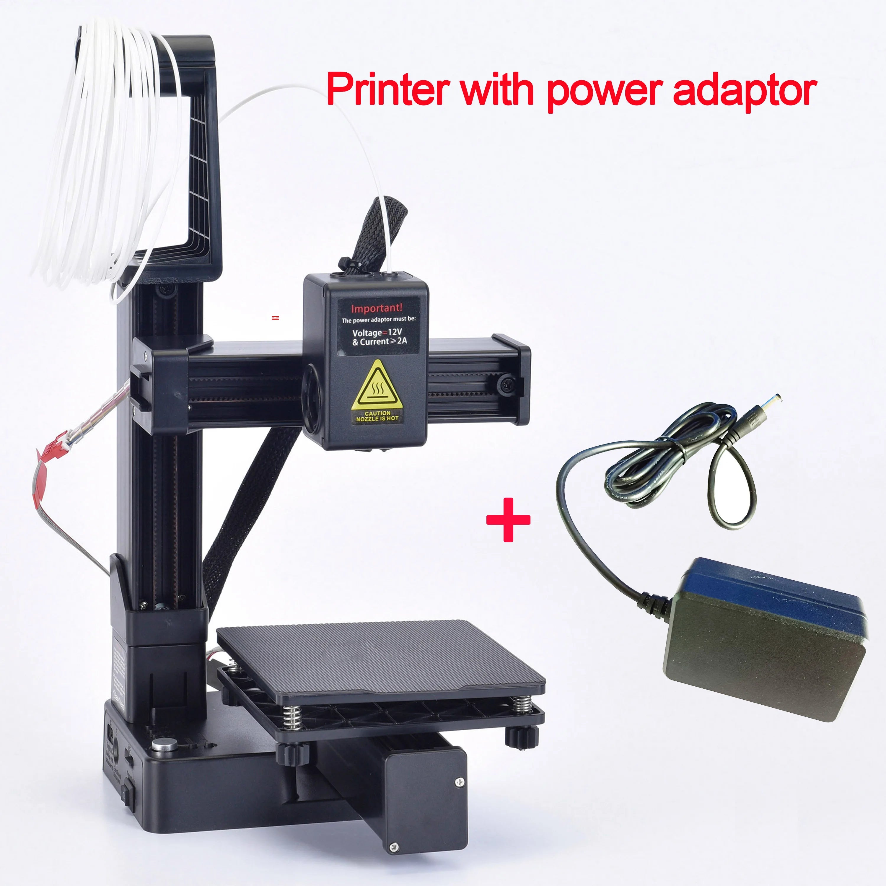 EasyThreed 3D-Drucker Einsteigermodell, kompatibel mit PLA- und TPU-1,75-mm-Filament, inklusive Netzadapter.