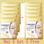 10 Stk. Kollagen Anti-Falten Gesichtsmaske Anti-Aging Mildert feine Linien Strafft die Haut Feuchtigkeitsspendend Aufhellend Hautpflege Koreanische Kosmetik