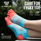 WRELS Zehensocken Laufsocken für Herren Damen Atmungsaktive Fünf-Finger-Socken Hochleistungs-Sport-Fünf-Zehen-Socken