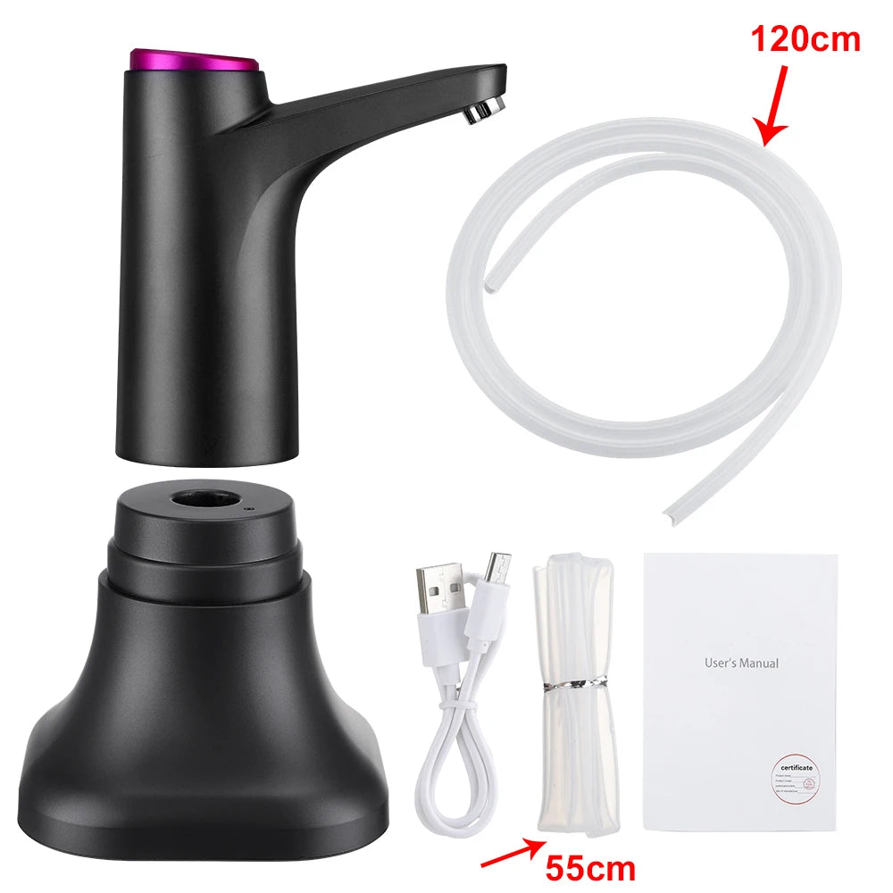Automatischer Wasserspender, elektrische Wasserpumpe, Tastensteuerung, USB-Ladefunktion, tragbar für Küche, Büro, Outdoor, Getränkespender