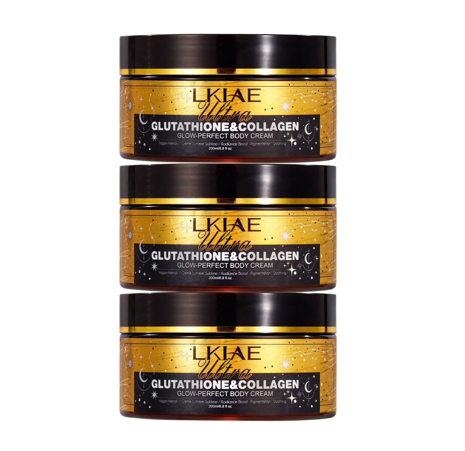 LKIAE Ultra Glutathione Kollagen Haut Leuchtende Körpercreme, 24-Stunden Intensive Feuchtigkeit, Aufhellend, Tiefenpflege & Glanz, 200ml