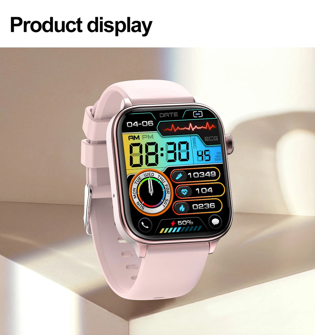 2025 Neue KI-Diagnose Blutfette Harnsäure Körperzusammensetzung Test Smartwatch für Herren EKG+PPG Bluetooth Anruf Gesundheits-Smartwatch