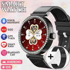 Fashion Zircon Smartwatch 1,46" AMOLED Bildschirm 5.4 Bluetooth Anruf Herzfrequenz Temperaturüberwachung Damen Smartwatch Schrittzähler
