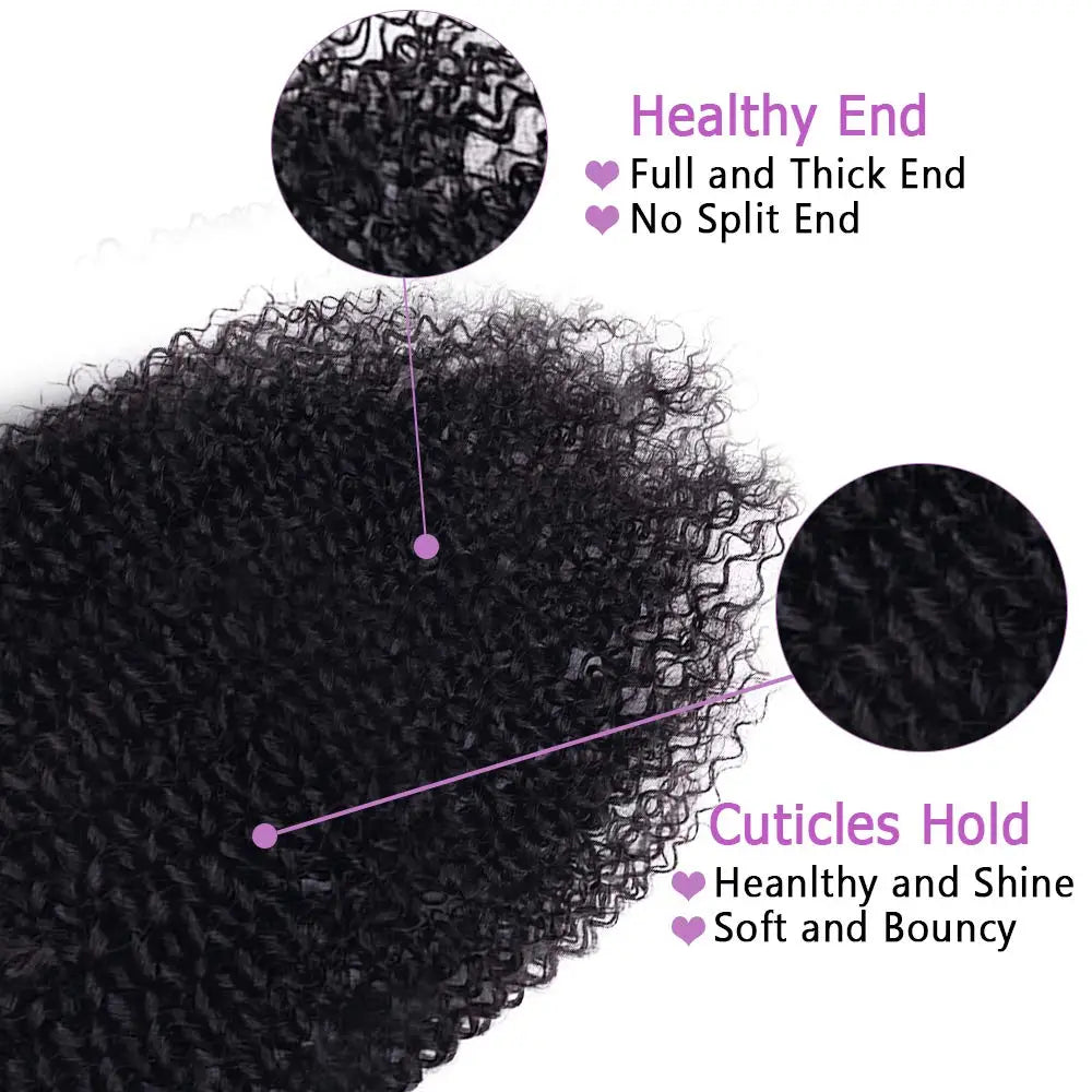 Lockige Clip In Echthaar Extensions Kinky Curly Clip Ins Ganzer Kopf für Schwarze Frauen Brasilianisches Remy Echthaar Naturfarbe 8 Stück