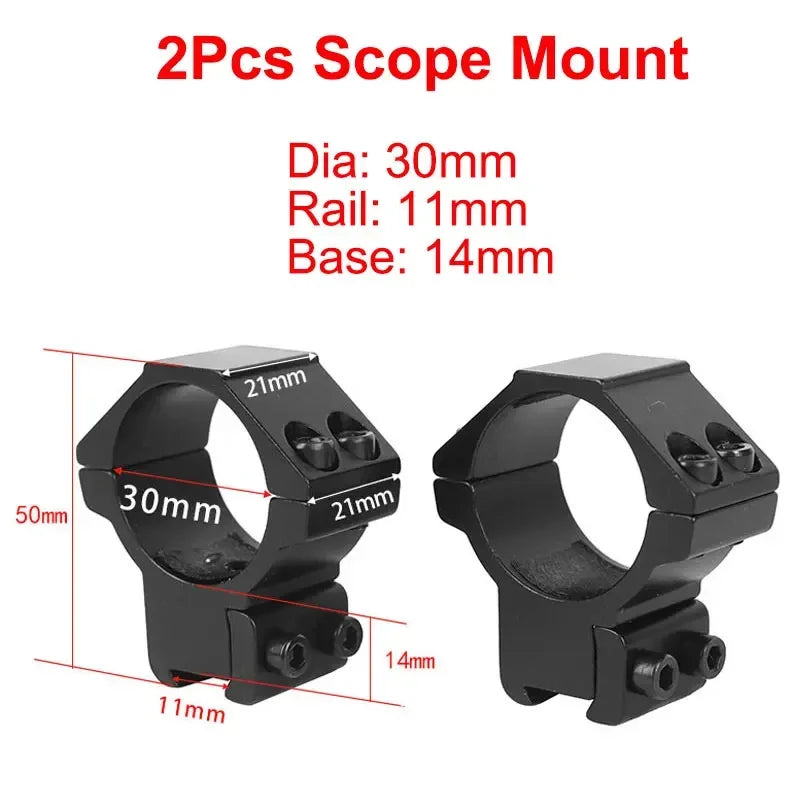 2 Stück Zielfernrohrmontagering für Durchmesser 25,4 mm 30 mm 35 mm taktisches Zielfernrohr Taschenlampe 11 mm 20 mm Picatinny-Schienenmontagezubehör